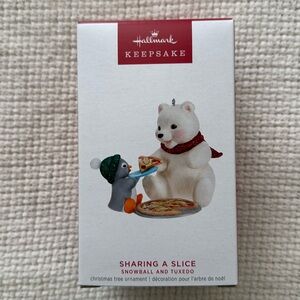 NWT Hallmark Keepsake Snowball and Tuxedo Sharing a Slice 2023 Ornament